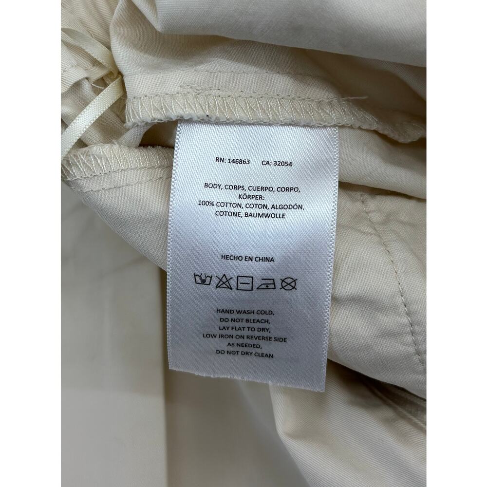 Mare by Anthropologie Wide Leg Culotte Cotton Pants Ivory Women's M High Rise - Picture 9 of 13